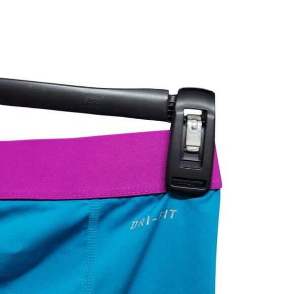 Nike Pro Combat Leggings Capri Teal Blue Training Pants Athletic 392370 Womens S - Picture 5 of 13